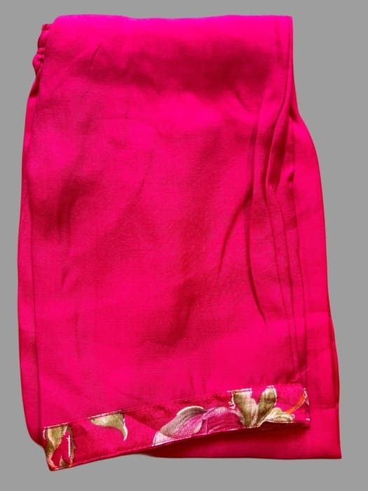 Hot Pink Pure Maslin Suit Set with Banarasi Dupatta