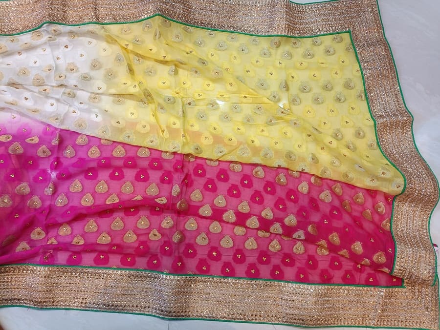 Dual Color Pure Georgette Saree
