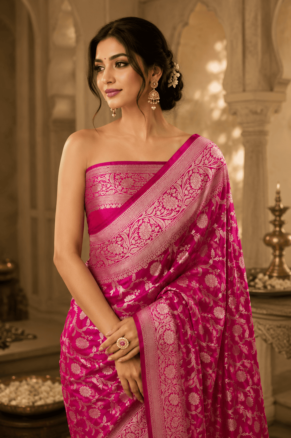 women wear katan silk handloom banarasi saree