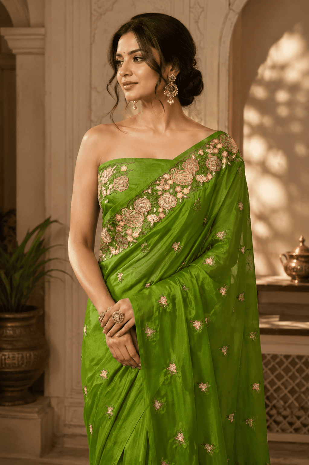 Organza Chikankari Banarasi Saree | Handloom Organza | Tamanna Saree