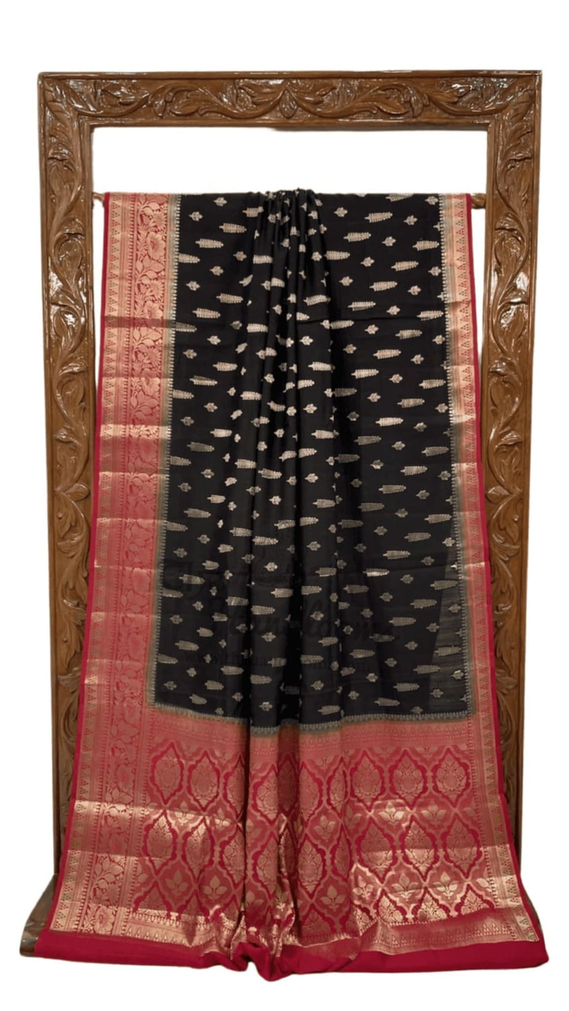 Black Chiniya Silk Handloom Banarasi Saree | Tamanna Saree