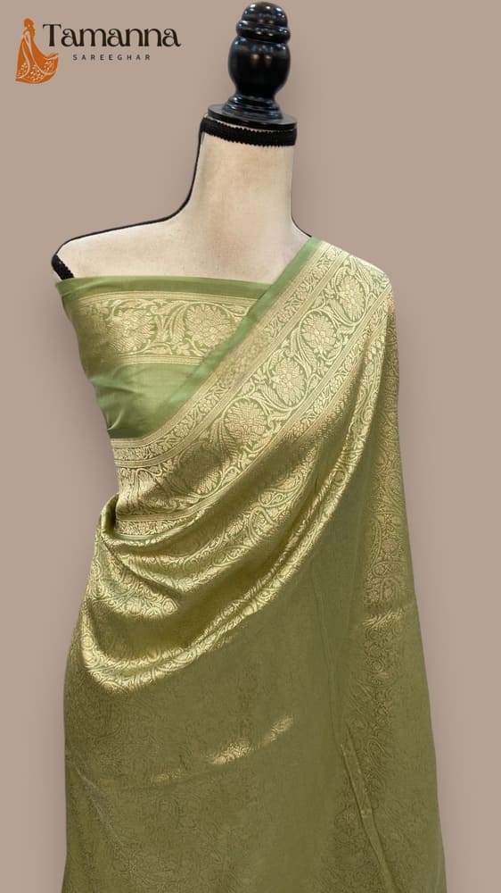 Hina Pure Katan Silk Banarasi Handloom Saree- Tanchui Brocade