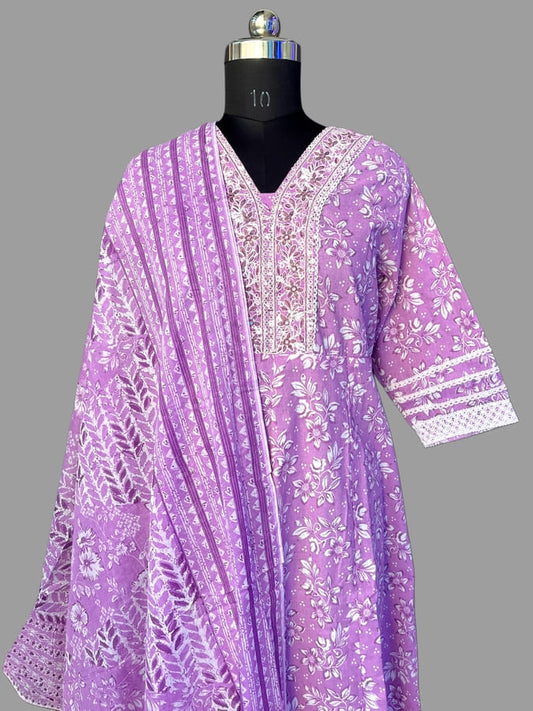 Lavender Cotton Suit Set