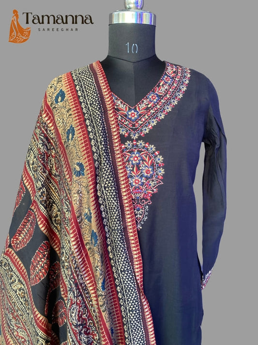 Black Pure Imported Karachi work Suit Set