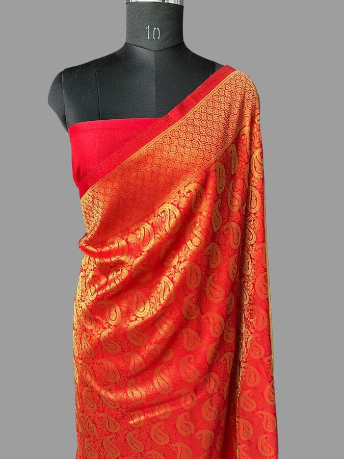 Hot Pink Pure Silk Banarasi Saree