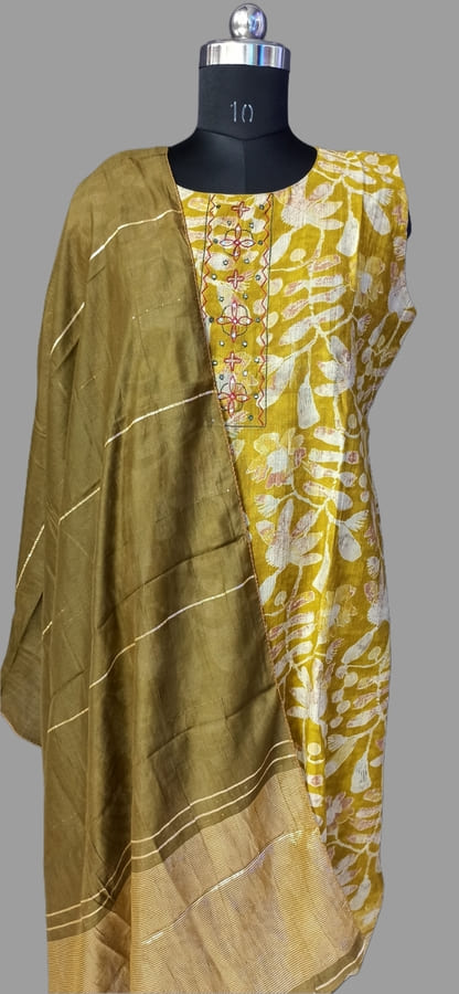 Plus Size Raw Silk Suit Set