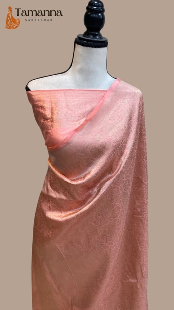 Pink Pure Katan Silk Banarasi Handloom Saree- Tanchui Brocade