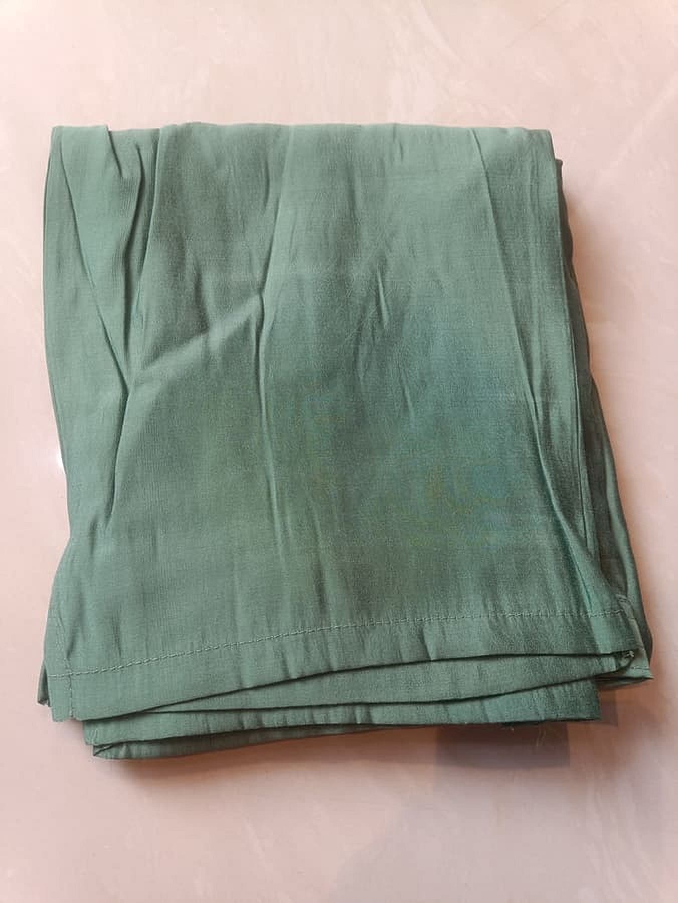 Mint green layered lower fabric with double hem fold