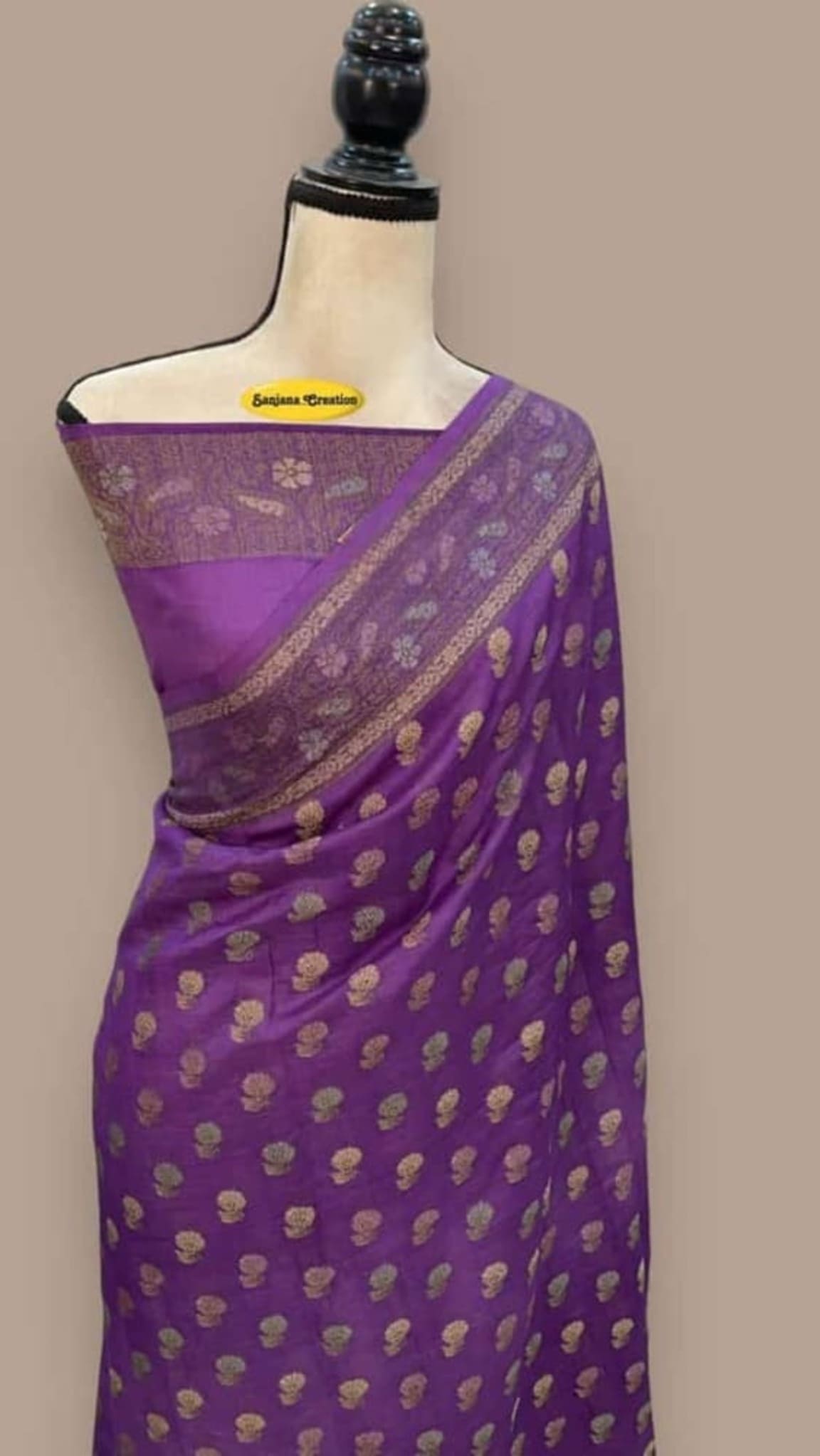 Purple Butter Crepe Handloom Saree | Tamanna Saree